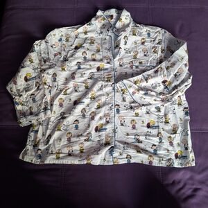 Peanuts White Cartoon Character Pajama Set
